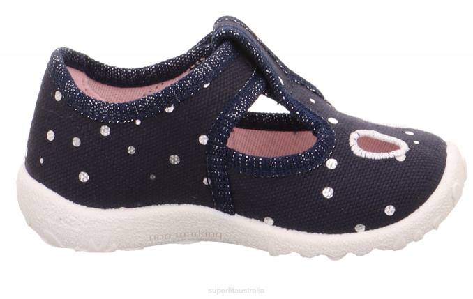 Superfit Dark Blue/Silver Babies SPOTTY - Slipper with Velcro Fastener Z6Z893