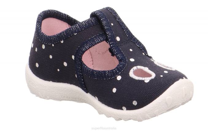 Superfit Dark Blue/Silver Babies SPOTTY - Slipper with Velcro Fastener Z6Z893