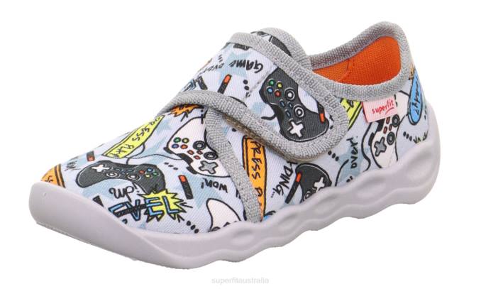 Superfit Grey/Multicoloured Babies BUBBLE - Slipper with Velcro Fastener Z6Z847