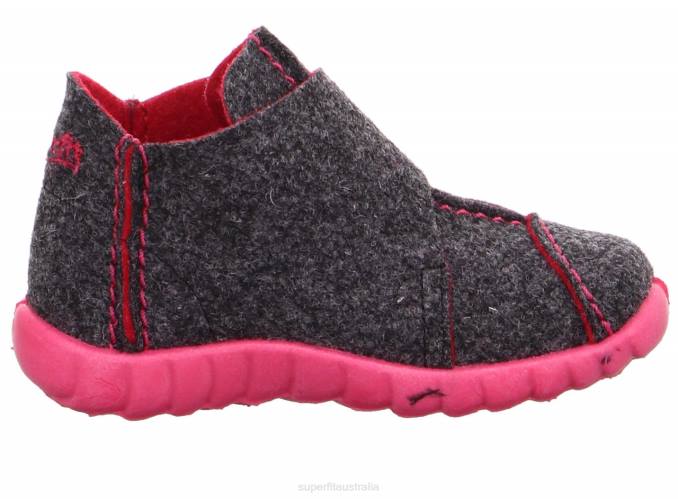 Superfit Grey/Pink Babies HAPPY - Slipper with Velcro Fastener Z6Z8127