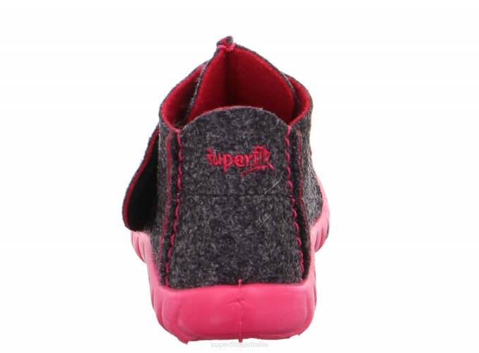 Superfit Grey/Pink Babies HAPPY - Slipper with Velcro Fastener Z6Z8127