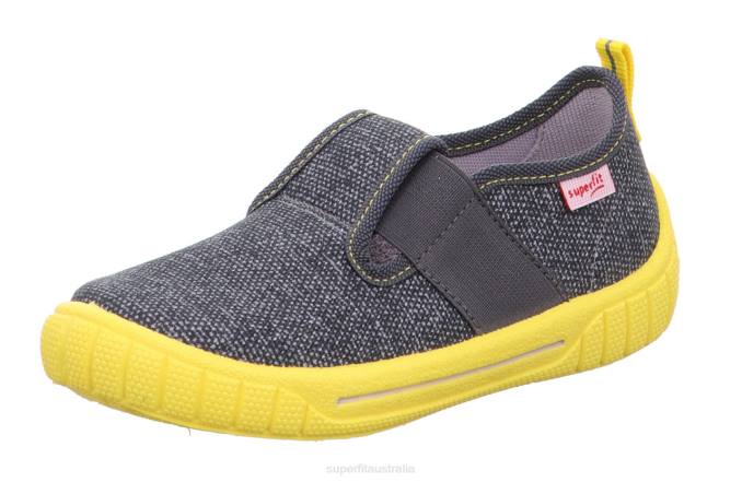 Superfit Grey/Yellow Babies BILL - Slipper with Slip Z6Z881