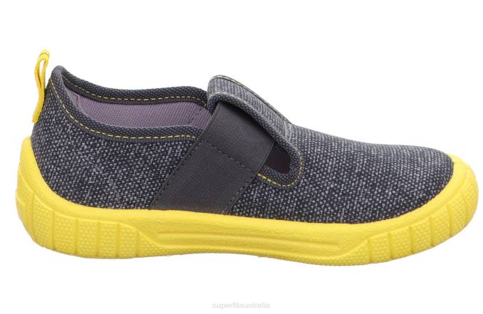 Superfit Grey/Yellow Babies BILL - Slipper with Slip Z6Z881