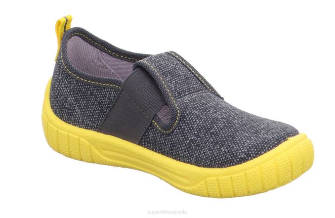 Superfit Grey/Yellow Babies BILL - Slipper with Slip Z6Z881