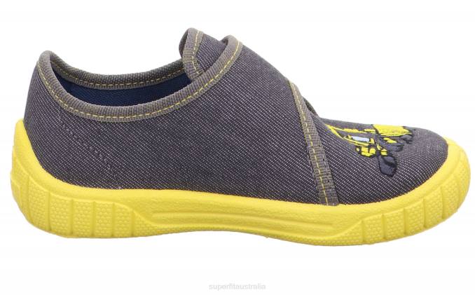 Superfit Grey/Yellow Babies BILL - Slipper with Velcro Fastener Z6Z869