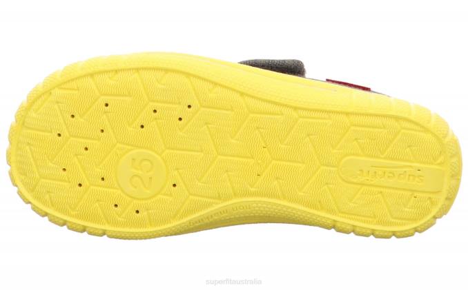 Superfit Grey/Yellow Babies BILL - Slipper with Velcro Fastener Z6Z869