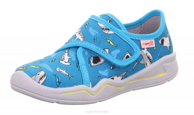 Superfit Light Blue/Multicoloured Babies BENNY - Slipper with Velcro Fastener Z6Z84