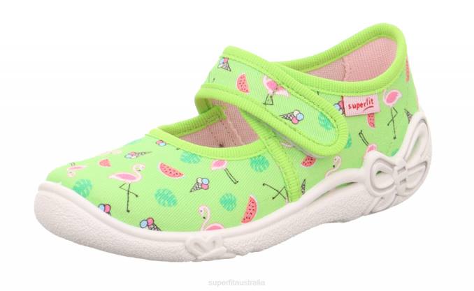 Superfit Light Green/Multicoloured Babies BELINDA - Slipper with Velcro Fastener Z6Z898