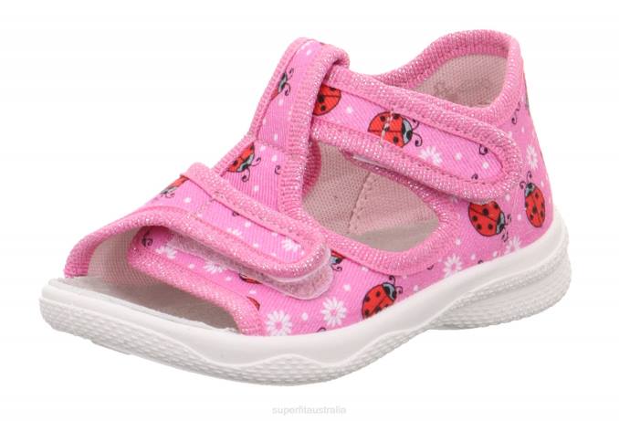 Superfit Pink/Multi Coloure Babies POLLY - Slipper with Velcro Fastener Z6Z876