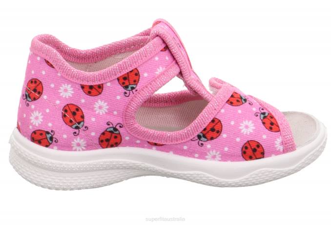 Superfit Pink/Multi Coloure Babies POLLY - Slipper with Velcro Fastener Z6Z876