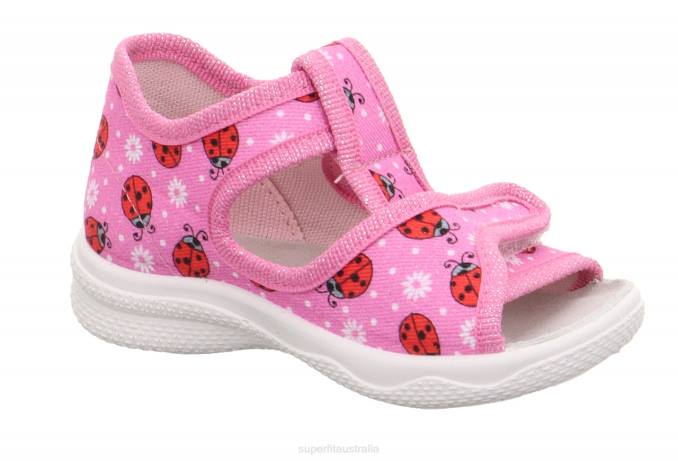 Superfit Pink/Multi Coloure Babies POLLY - Slipper with Velcro Fastener Z6Z876