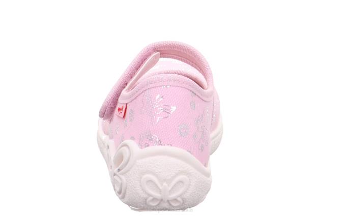 Superfit Pink/Silver Babies BELINDA - Slipper with Velcro Fastener Z6Z837