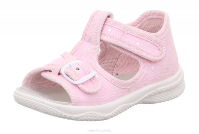 Superfit Pink/Silver Babies POLLY - Slipper with Velcro Fastener Z6Z82