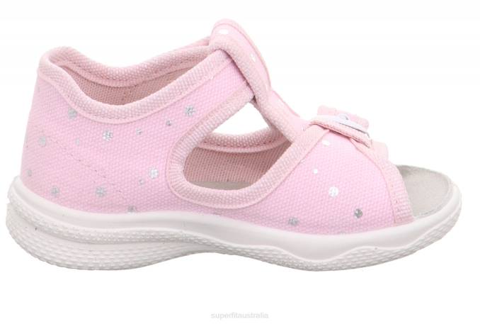 Superfit Pink/Silver Babies POLLY - Slipper with Velcro Fastener Z6Z82