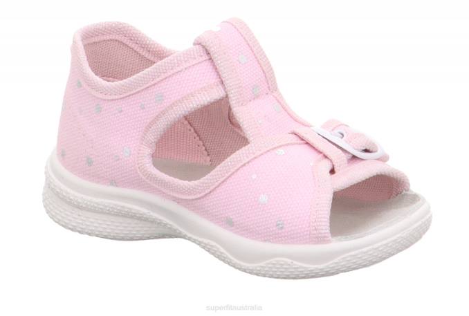 Superfit Pink/Silver Babies POLLY - Slipper with Velcro Fastener Z6Z82