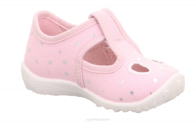 Superfit Pink/Silver Babies SPOTTY - Slipper with Velcro Fastener Z6Z858