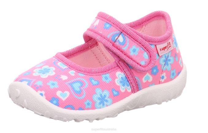 Superfit Pink/Turquoise Babies SPOTTY - Slipper with Velcro Fastener Z6Z868