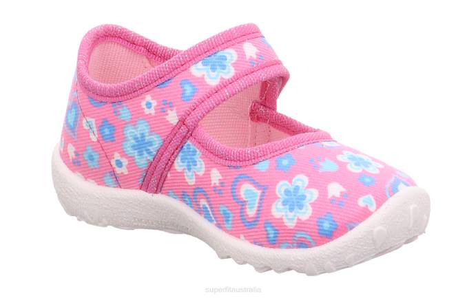 Superfit Pink/Turquoise Babies SPOTTY - Slipper with Velcro Fastener Z6Z868