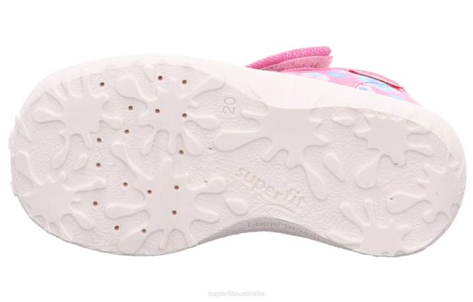 Superfit Pink/Turquoise Babies SPOTTY - Slipper with Velcro Fastener Z6Z868