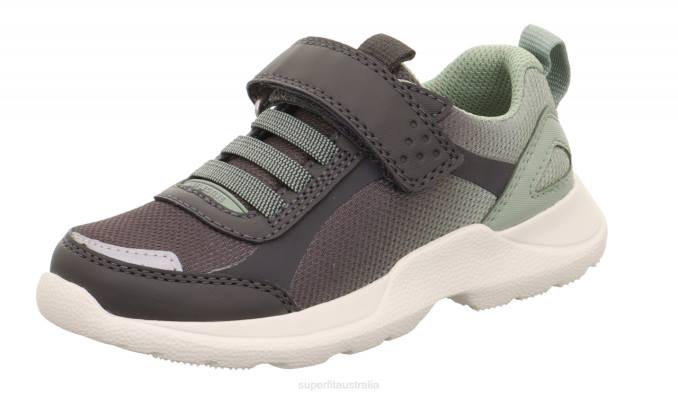 Superfit Grey/Light Green Kids & Teens RUSH - Sneakers low with Velcro Fastener Z6Z8531