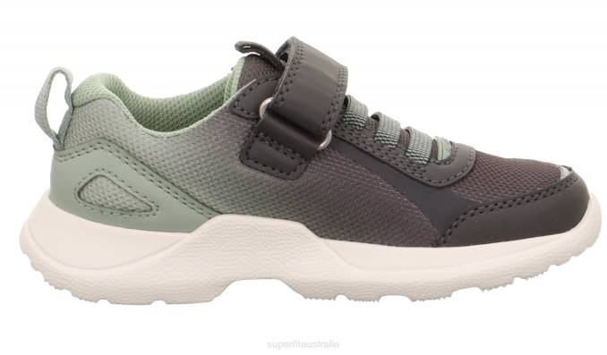 Superfit Grey/Light Green Kids & Teens RUSH - Sneakers low with Velcro Fastener Z6Z8531