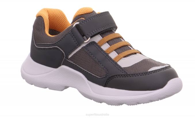 Superfit Grey/Orange Kids & Teens RUSH - Sneakers low with Velcro Fastener Z6Z8527