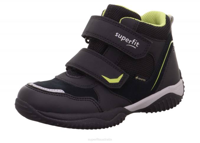 Superfit Black/Light Green Toddlers STORM - Sneakers high with Velcro Fastener Z6Z8860