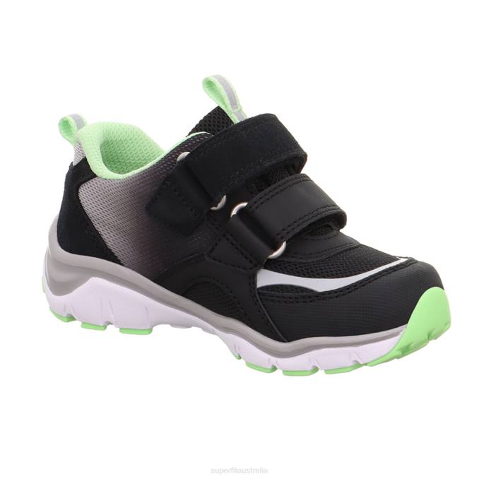 Superfit Black/Light Green Toddlers SPORT5 - Sneakers low with Velcro Fastener Z6Z8794