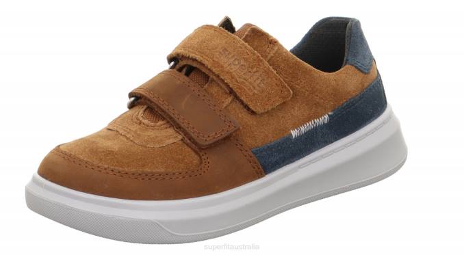 Superfit Brown/Blue Toddlers COSMO - Sneakers low with Velcro Fastener Z6Z8781