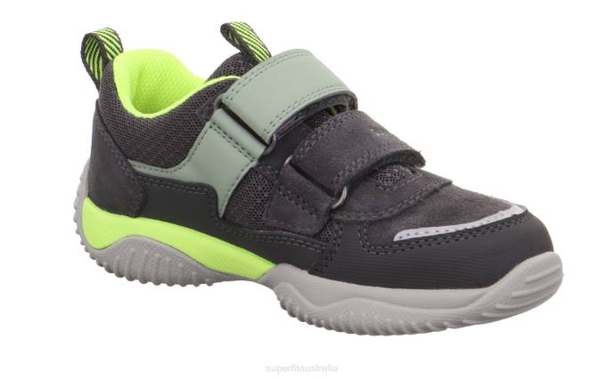 Superfit Grey/Yellow Toddlers STORM - Sneakers low with Velcro Fastener Z6Z8774