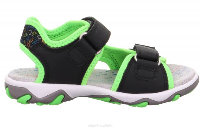 Superfit Black/Light Green Toddlers MIKE 3.0 - Sandal with Velcro Fastener Z6Z8674