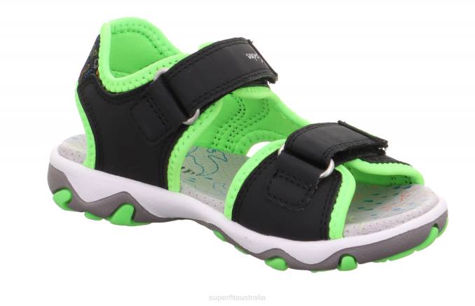 Superfit Black/Light Green Toddlers MIKE 3.0 - Sandal with Velcro Fastener Z6Z8674