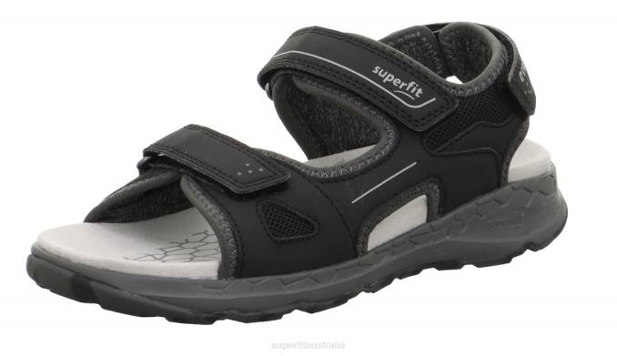 Superfit Black/Light grey Toddlers CRISS CROSS - Sandal with Velcro Fastener Z6Z8623