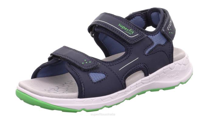 Superfit Blue/Green Toddlers CRISS CROSS - Sandal with Velcro Fastener Z6Z8682