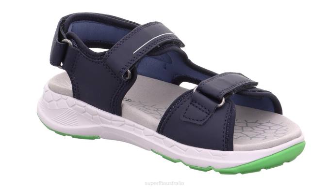 Superfit Blue/Green Toddlers CRISS CROSS - Sandal with Velcro Fastener Z6Z8682