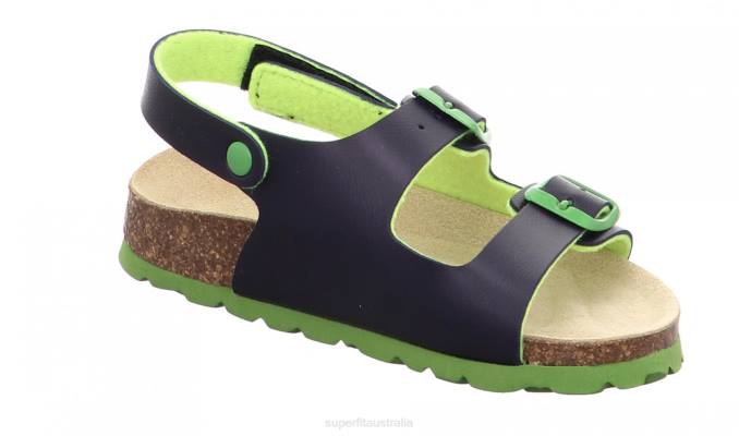 Superfit Blue/Green Toddlers FUSSBETTPANTOFFEL - Sandal with Buckle Z6Z8587