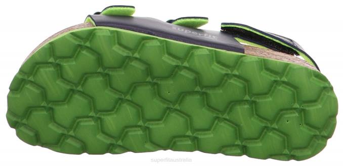 Superfit Blue/Green Toddlers FUSSBETTPANTOFFEL - Sandal with Buckle Z6Z8587