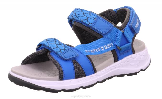 Superfit Blue/Grey Toddlers CRISS CROSS - Sandal with Velcro Fastener Z6Z8665