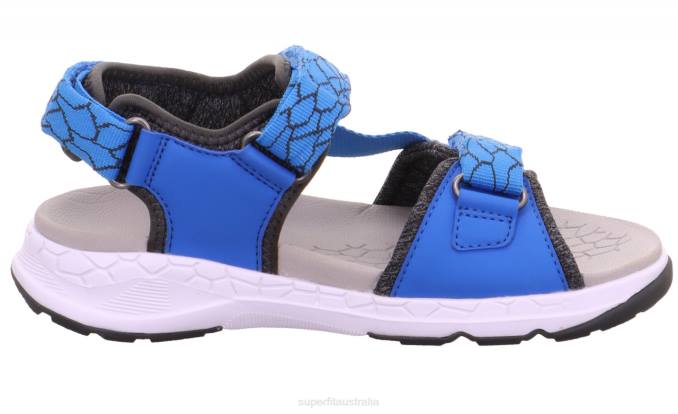 Superfit Blue/Grey Toddlers CRISS CROSS - Sandal with Velcro Fastener Z6Z8665