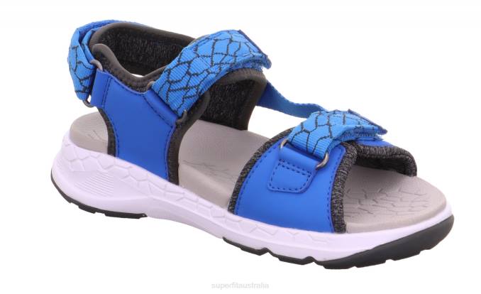 Superfit Blue/Grey Toddlers CRISS CROSS - Sandal with Velcro Fastener Z6Z8665