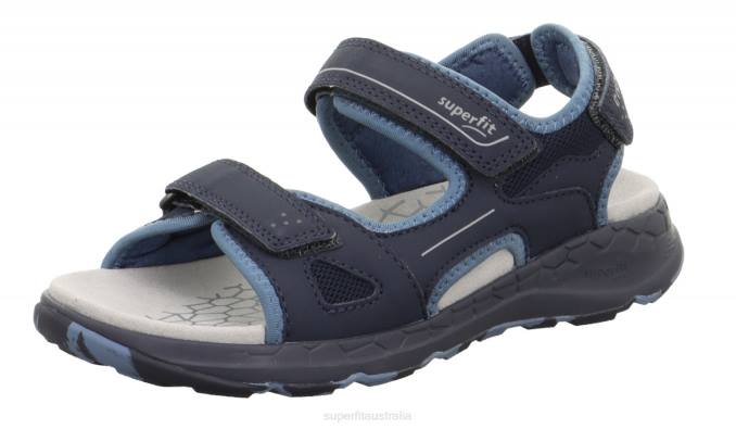 Superfit Blue/Light grey Toddlers CRISS CROSS - Sandal with Velcro Fastener Z6Z8671