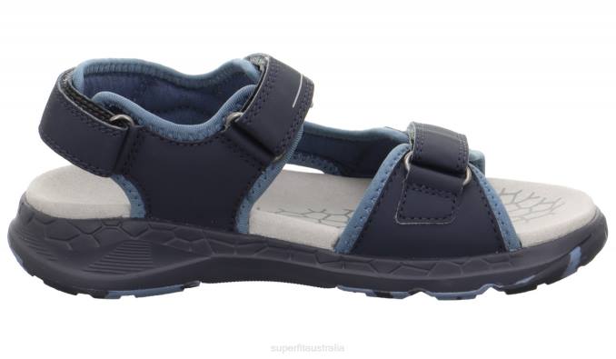 Superfit Blue/Light grey Toddlers CRISS CROSS - Sandal with Velcro Fastener Z6Z8671