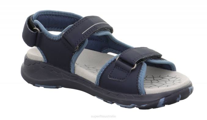 Superfit Blue/Light grey Toddlers CRISS CROSS - Sandal with Velcro Fastener Z6Z8671