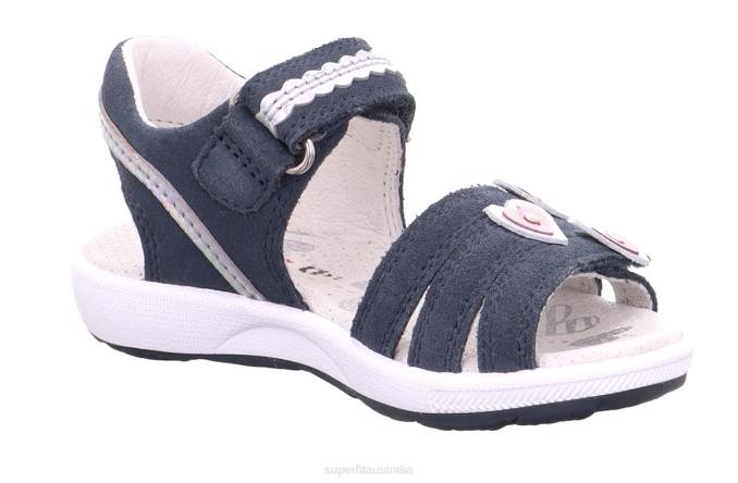 Superfit Blue/Silver Toddlers EMILY - Sandal with Velcro Fastener Z6Z8662