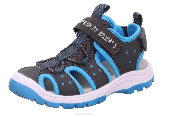 Superfit Grey/Light Blue Toddlers TORNADO LIGHT - Sandal with Velcro Fastener Z6Z8624