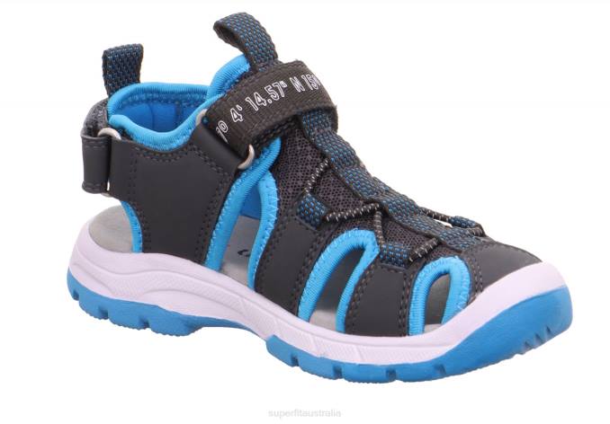 Superfit Grey/Light Blue Toddlers TORNADO LIGHT - Sandal with Velcro Fastener Z6Z8624