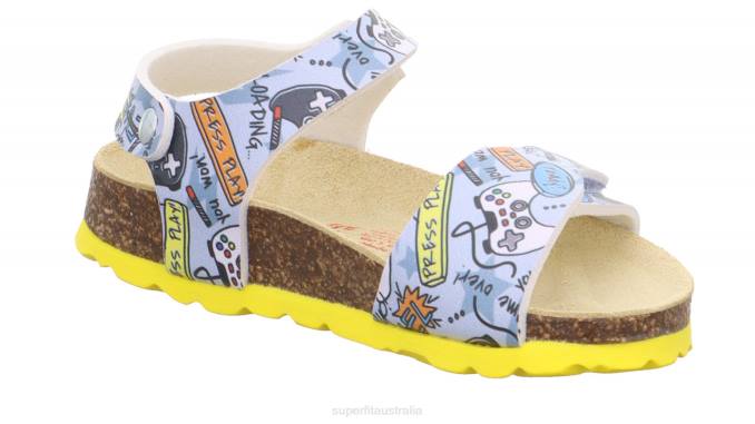 Superfit Grey/Multicoloured Toddlers FUSSBETTPANTOFFEL - Sandal with Velcro Fastener Z6Z8573