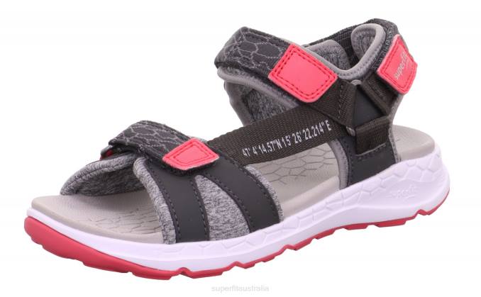 Superfit Grey/Pink Toddlers CRISS CROSS - Sandal with Velcro Fastener Z6Z8663