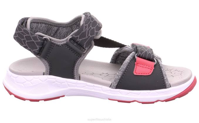 Superfit Grey/Pink Toddlers CRISS CROSS - Sandal with Velcro Fastener Z6Z8663