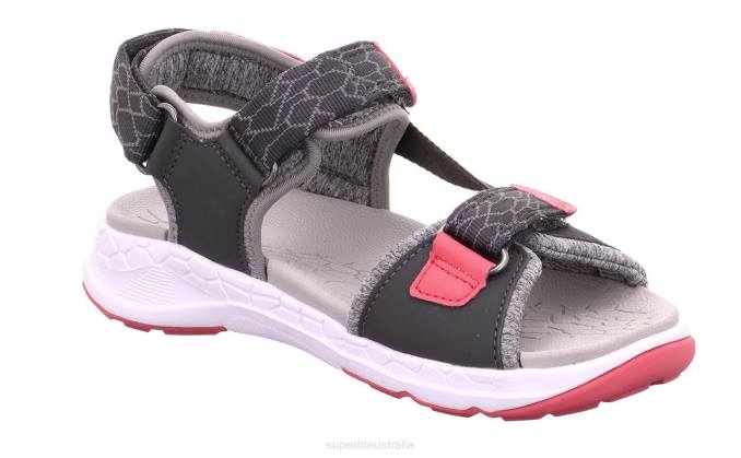 Superfit Grey/Pink Toddlers CRISS CROSS - Sandal with Velcro Fastener Z6Z8663